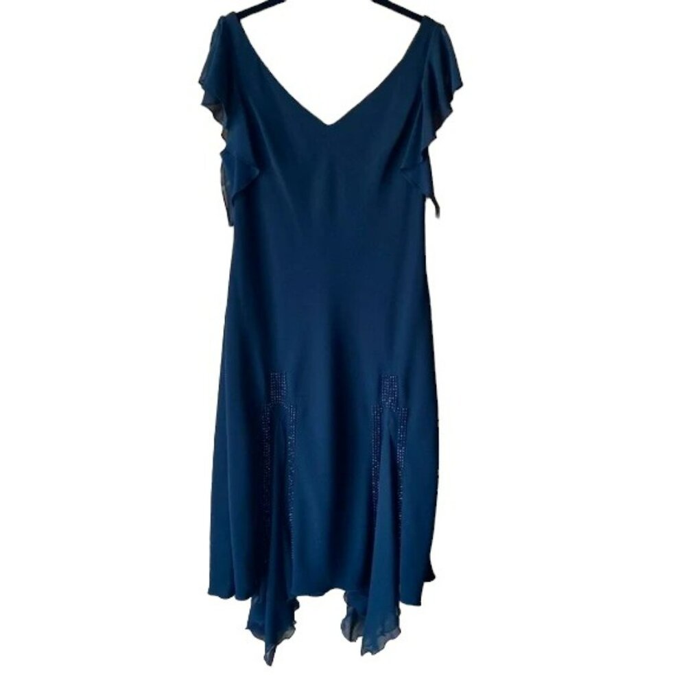 Size 14, SL fashions, little black dress, beaded, sleeveless, formal